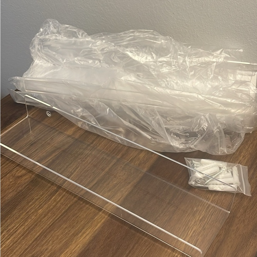(4) Clear Acrylic Wall Shelf